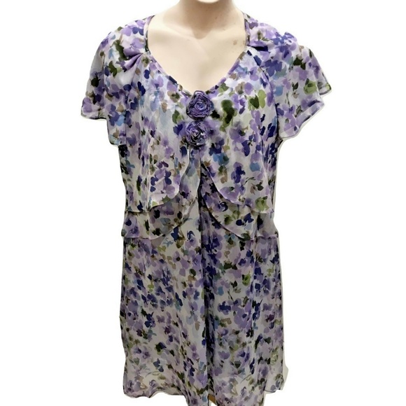 RM Richards Other - RM Richards Size 22W Dress Plus Purple Floral